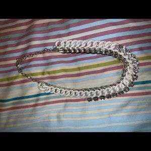 White and silver necklace from express